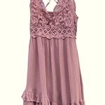 Free People NWT Womens small Adella lace Slip cami Dress Dusty Rose Pink Photo 4