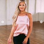 These Three Boutique pink satin top Photo 0