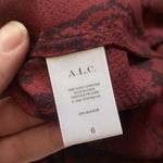 ALC Frank A.L.C. ‘Lori’ red black snake print button down silk blouse, size 6 medium Photo 10