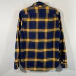 J.Crew Men Navy & Yellow Plaid Slim Fit Mid Weight Flannel Button Up Size S Photo 6