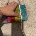 ZARA  Rainbow Glitter Metallic Clutch Shoulder Bag Handbag Purse Chain Photo 5