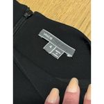 Vince  Black Shift Dress Contrast Arms Sz 4 Wedding Guest‎ Formal Poly  Leather Photo 2