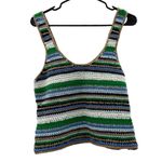 frame denim Frame Hand Chunky‎ Crochet Stripe Wool Blend Retro Pullover Tank Top Size S Photo 2