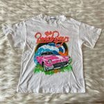 Free People  White Pink Beach Boys Convertible Surf Tropical Oversize USA T-Shirt Photo 12