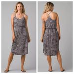 prAna  WASHED BLACK FRONDS AYLA BUILT IN BRA V-NECK SPAGHETTI STRAP DRESS Size Me Photo 2