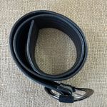 White House | Black Market WHBM Wide Black And Gray Leather Suede Belt S 27-31 Inches Photo 10