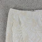 Carmen Marc Valvo Signature Lace and Beaded Skirt Womens 4 Ivory Overlay Knee Photo 11