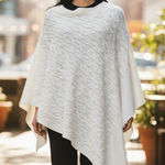 kim rogers Cable Knit Poncho Cape NWT  Curvy Ivory 1X Sleeveless Boho Y2K Casual Photo 0