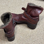 Sesto Meucci Faux Fur Lined Brown Leather Ankle Boots Women’s Size 6.5 M Photo 3