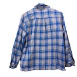 LL Bean Fleece Lined Flannel Blue Plaid Shirt Jacket Shacket Size XS PETITE Photo 6