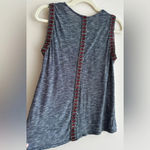 W5 Black and White Marble Striped Tank Top with Aztec Print Shoulders, Size Med Photo 10