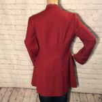 Vintage Arlia Georgina Sellick Nip Waist Red Blazer Mandarin Collar UK 8 Photo 5