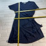Aritzia Babaton Wallace Wrap Dress Womens Medium Navy Mini Crepe Preppy Dainty Photo 1