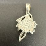 925 Sterling Silver Smoky Quartz Marquis Grape Vine Leaf Small Pendant 3g. Photo 5