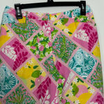 Lilly Pulitzer Pink Citrus Shell Floral Gator Patchwork Pants Size 8 Photo 1