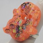 Halloween Adjustable Orange & Black Ghost Ring Photo 3