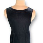 Vintage Studio Ease Black Velvet Babydoll Waist Sleeveless Vneck Maxi Dress Size 8 Photo 2