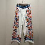 Anthropologie Floral White and Blue Pajama Set Photo 4