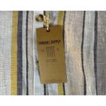 Thread & Supply Womens Button Up Top Size Large Yellow White Stripe Linen Blend Photo 2