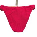 J.Crew Womens Ribbed High-Rise Cheeky Bikini Bottoms High-Cut Leg Pink L Photo 1