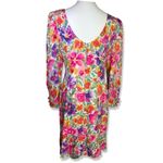 Maggy London ⭐️VINTAGE 100% Silk
Vibrant Floral Puff Sleeve Cocktail Dress Photo 4