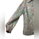 Vintage Paisley Print Knit Jacket Green Photo 2