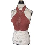 American Eagle Womens Sz Small Halter Top Crop Boho Hipster Festival Bohemian Photo 2