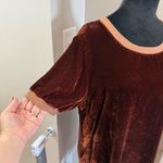 Pete & Greta Johnny Was Keisha Velvet Silk Blend Rust Red Orange Crewneck Top XS Photo 3