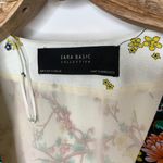 ZARA Bright Botanical Floral Bomber Sz Small Viscose Photo 7