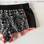 No Boundaries  Black White Orange Aztec Print Boho Athletic Active Shorts Size M Photo 3