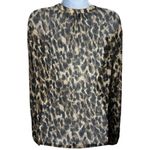Evereve  Lexi Leopard Animal Print Blouse Career Mob Wife Luxury Statement M Photo 4