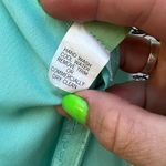 60s 70s blue polyester accordion pleat skirt lace top sheer sleeve maxi dress Photo 8