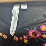 Ny Collection Black Embroidered Top Women's M Boho Whimsigoth Y2K Floral Fairy Photo 4