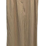ZARA  Womens High Waisted Pleated Wide Leg Trouser Pants Beige Large‎ Photo 0