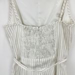 Madewell  Sleeveless Square Neck Pleated Romper Italian Ivory Pinstripe US 00 NWT Photo 12