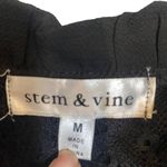 Stem & Vine Black Lace Open Split Back Blouse Women Sz M Size M Photo 3
