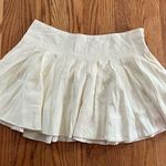 Free People  NWT Pleated Ivory Mini Mirco Skirt Size 8 Photo 6