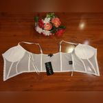 Say What? Say What White See Through Mesh Bra Crop Top Size Large Photo 4