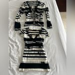 Chic Striped Top and shirt Set with Floral Accents Black Size 6 Photo 4