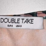 Double Take Floral Green pink Flutter Sleeve Top Small Photo 2