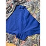 B14 New Women’s 1pc Swimsuit Dress Palm Leaves Print size Small Blue Photo 3
