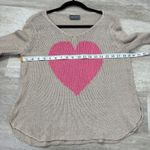 Wooden Ships  Pink Heart Crewneck Lightweight Open Knit Sweater size X/S Photo 4