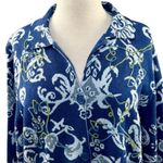 Classic Elements Vintage Women's XL Blue Floral Cardigan Sweater Cotton Photo 1