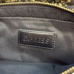 EXPRESS Black & Gold Cheetah Print Y2K 80's Ruffle Zipper Top Clutch Bag Photo 3