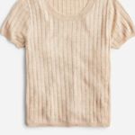 J.Crew NWT  Silk and Cashmere Lightweight Short Sleeve Top Heather Sandy Beach XS Photo 1