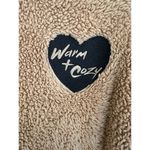 Zoe & Liv  Warm and Cozy Teddy Small Sherpa Sweater Embroidered Patch Photo 2