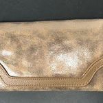 Anthropologie  Rose Gold Wallet with Geometric Flap Photo 0