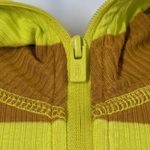 Striped Ribbed Pullover Crop Top Mustard Yellow Funnel Neck Long Sleeve Size XS Photo 3