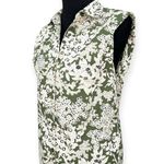 Gerard Darel | Size 1 | Carmel Printed Sleeveless Button-Down Top in Khaki Green Photo 6