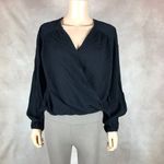 Free People  Black Faux-Wrap Top NEW XS Photo 9